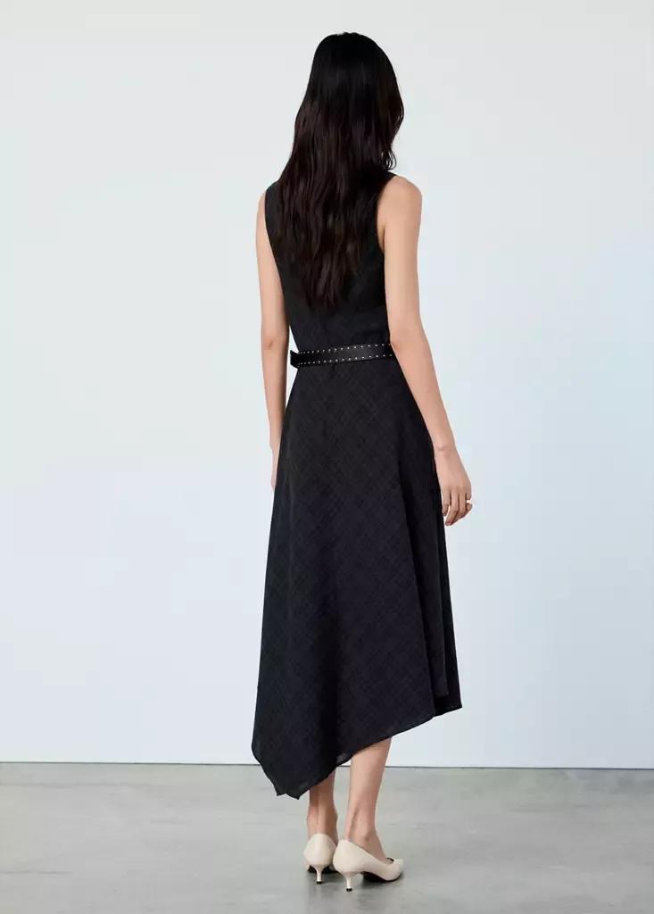 Grey Check Belt Dress, , medium