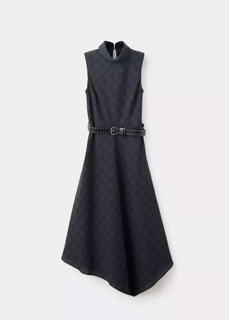 Grey Check Belt Dress, , large image number 5