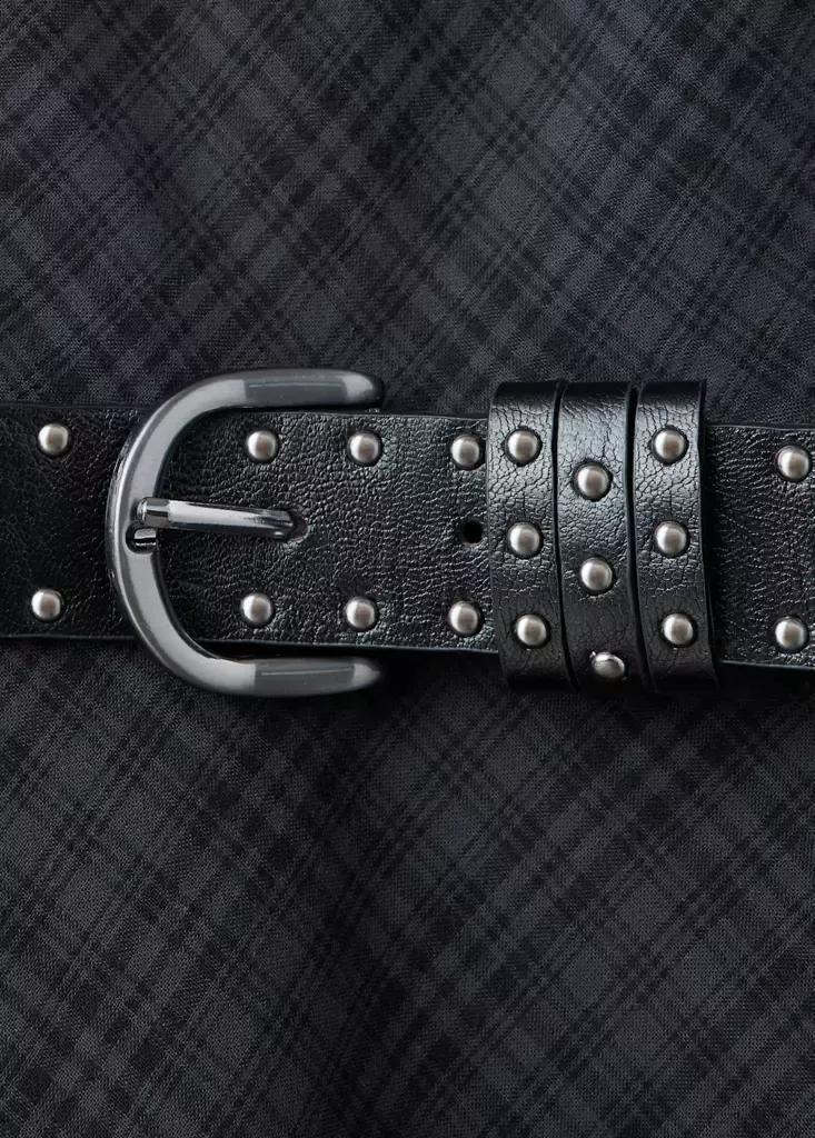Grey Check Belt Dress, , large image number 6