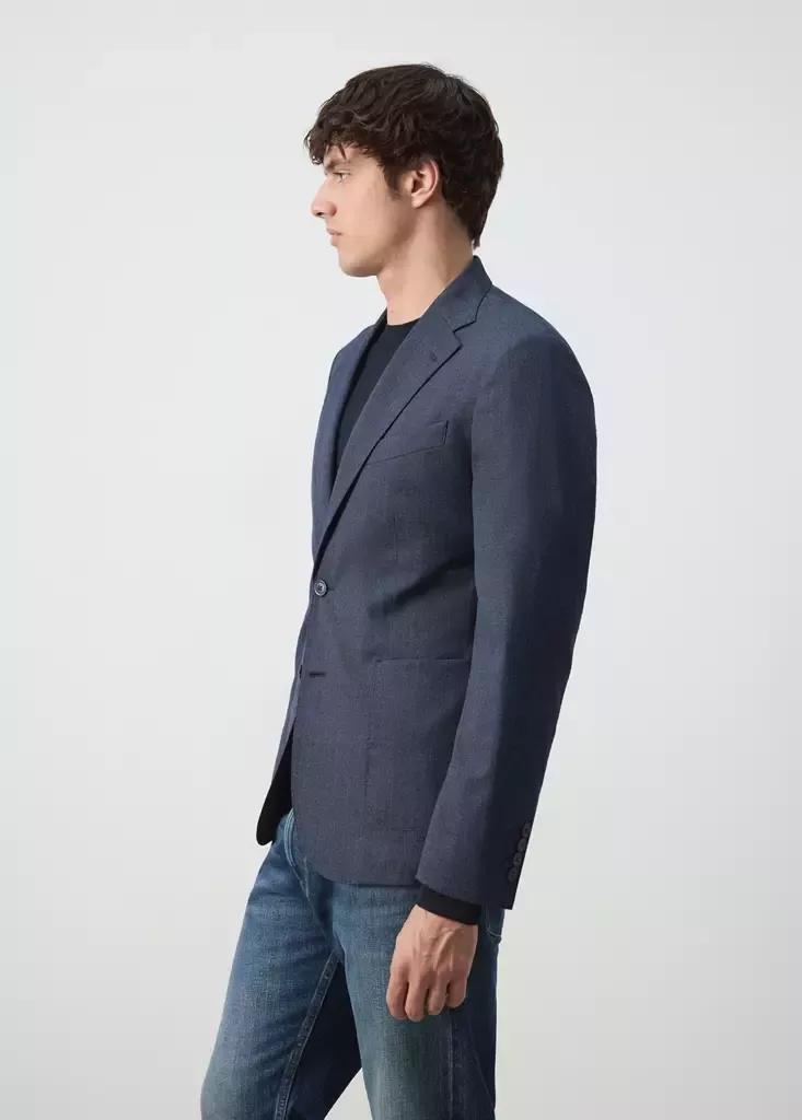 Navy Slim Fit Wool Blend Blazer, Navy, large image number 4