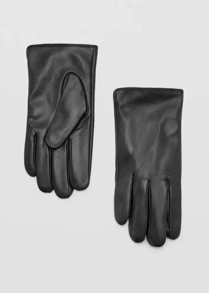 Black Leather Gloves, Black, large image number 0