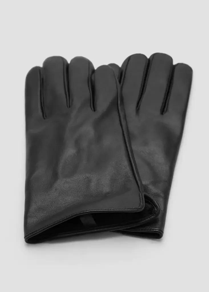 Black Leather Gloves, Black, large image number 1