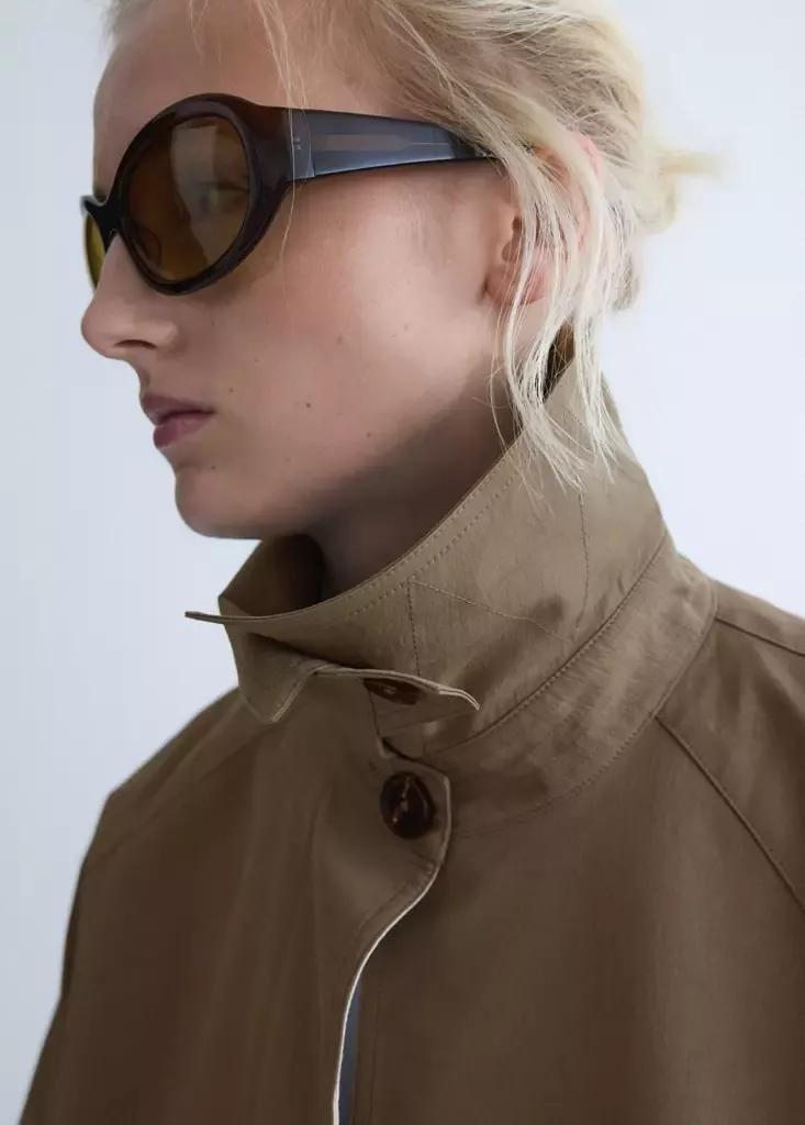 Khaki Oversized Trench Coat With Belt, Beige - Khaki, large image number 4
