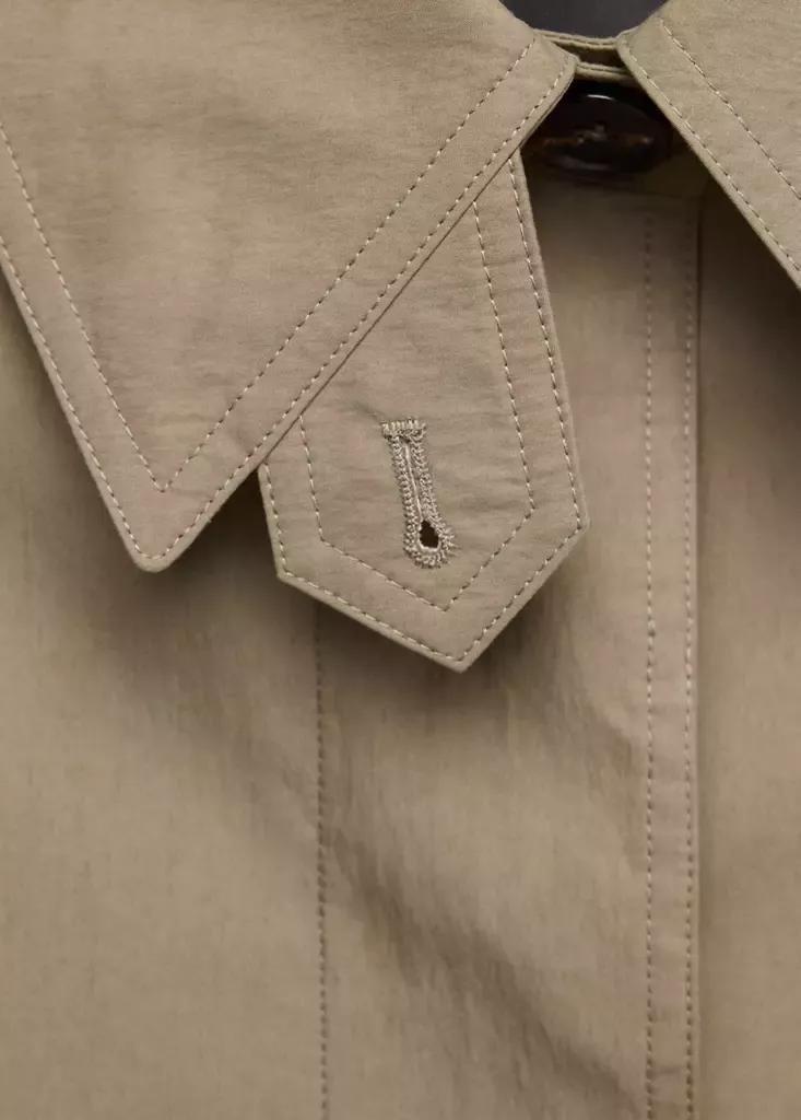 Khaki Oversized Trench Coat With Belt, Beige - Khaki, large image number 7