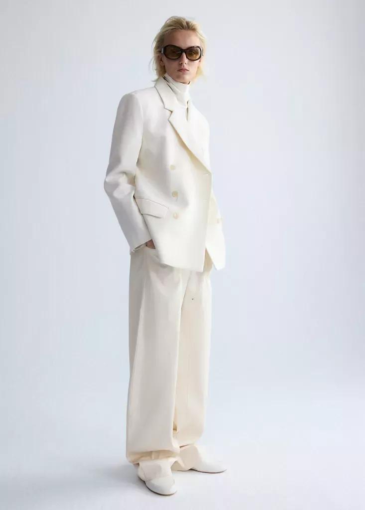 Beige Cotton Trousers, Light Beige, large image number 0