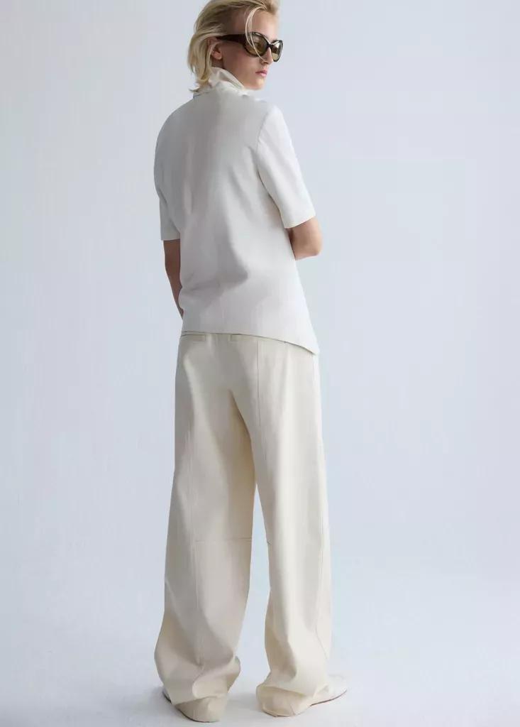 Beige Cotton Trousers, Light Beige, large image number 2