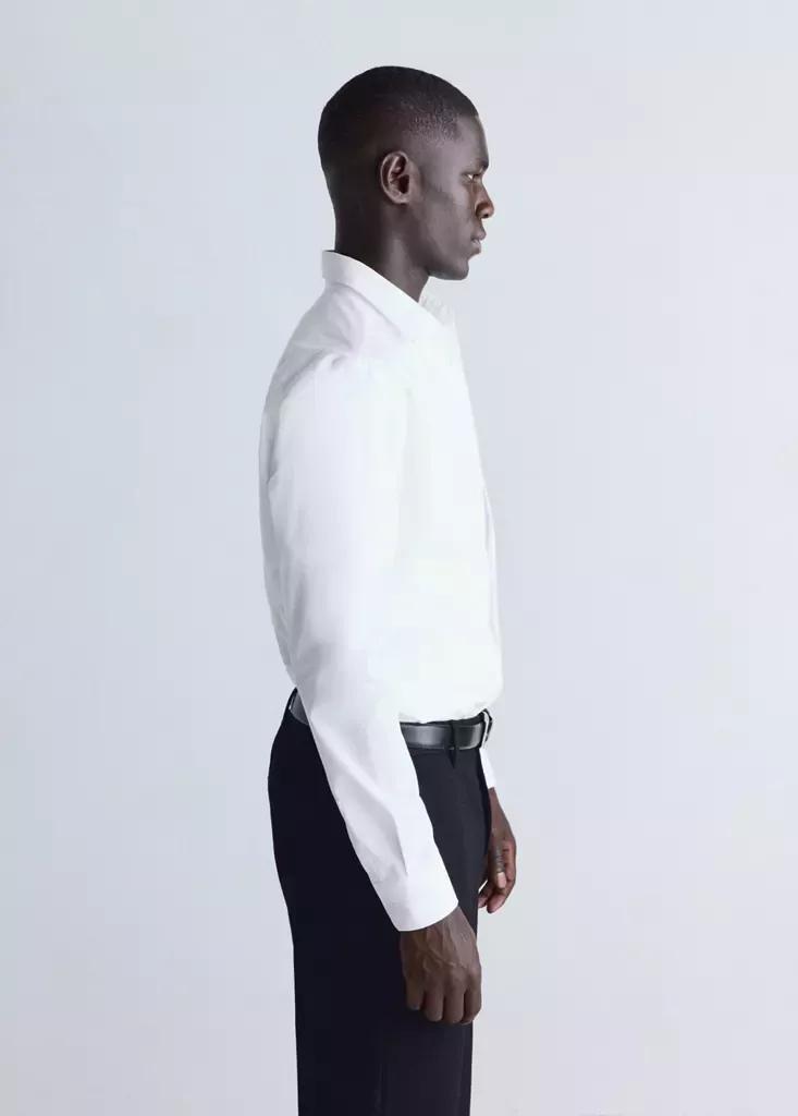 White Non-Iron Cotton Shirt, White, large image number 4