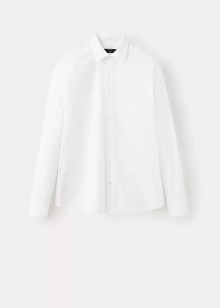 White Non-Iron Cotton Shirt, White, large image number 5