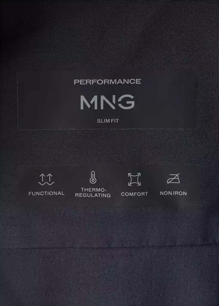 Blue Comfort Stretch Non-Iron Cotton Shirt, Navy, large image number 7