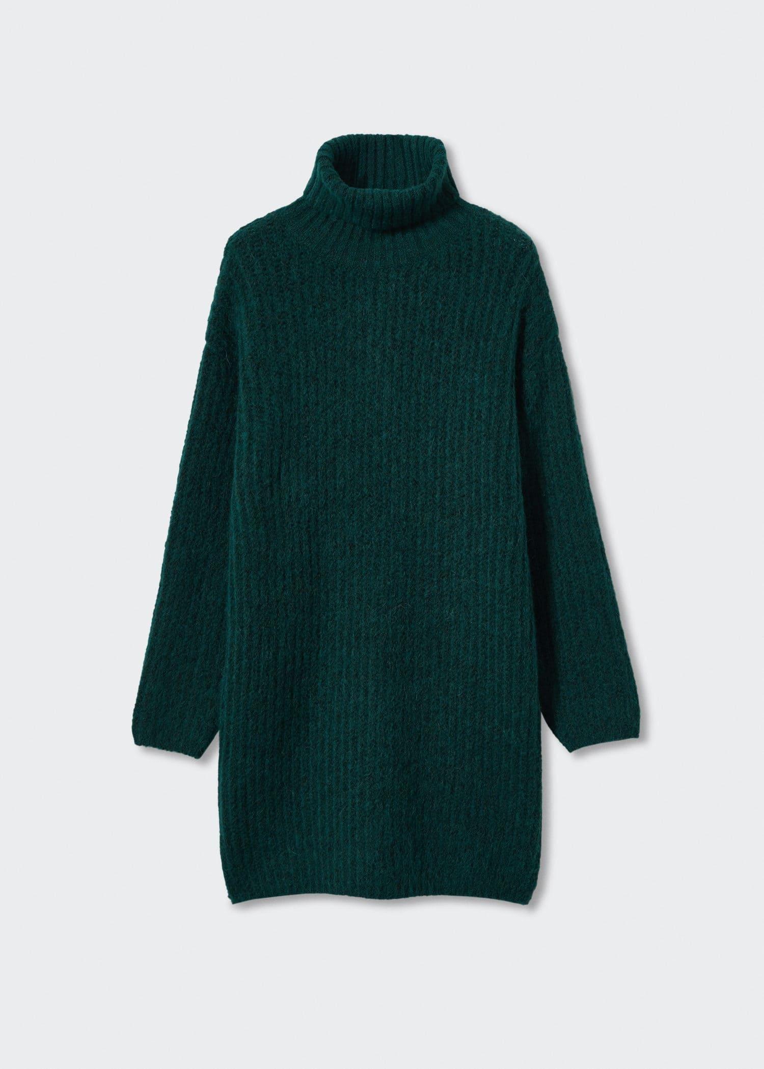 Green Knitted Turtleneck Dress, , large image number 5