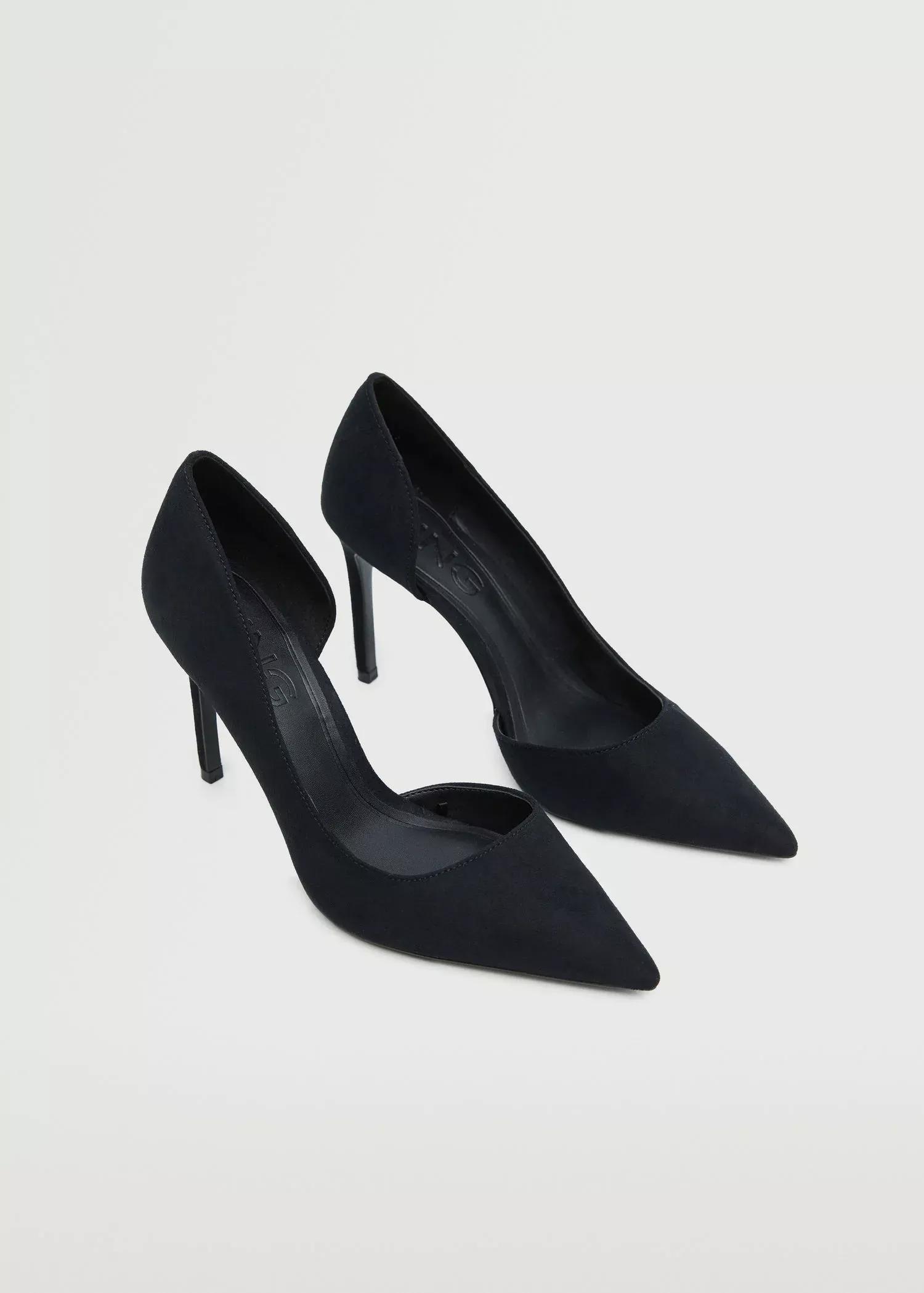 black Asymmetric stiletto shoes, , large image number 1