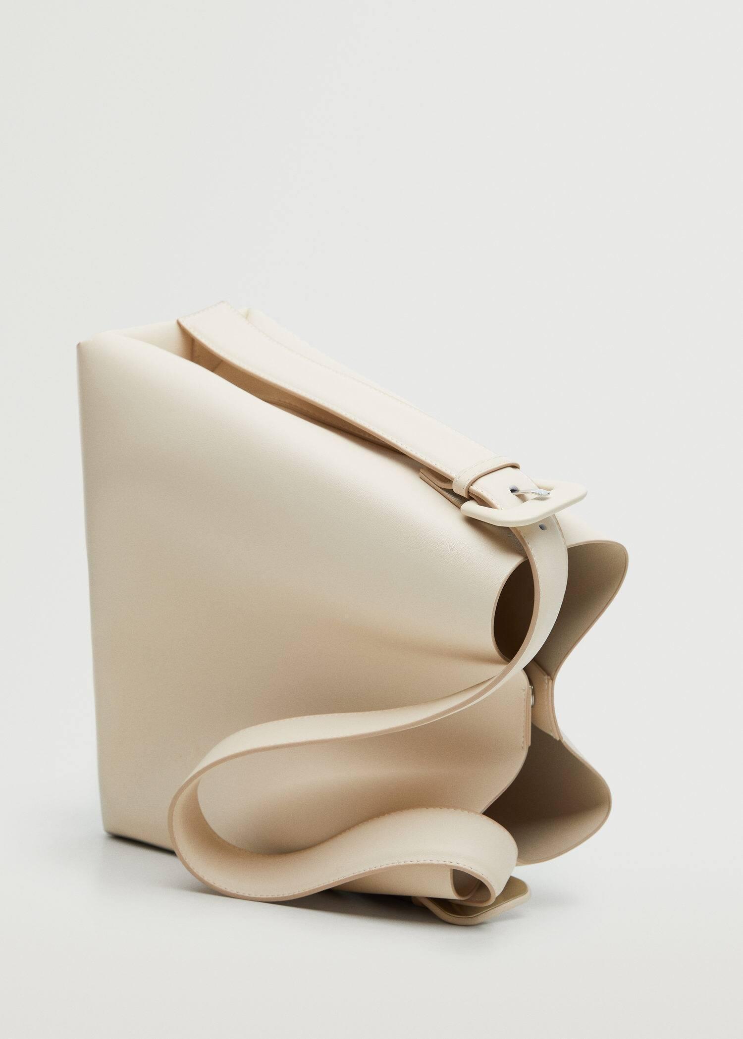 natural white Buckle detail shopper bag, , large image number 1