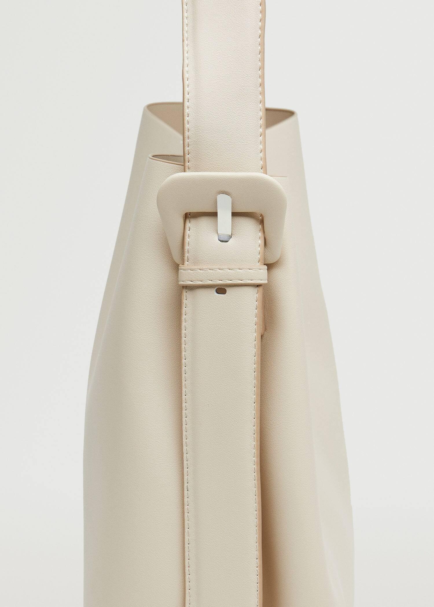 natural white Buckle detail shopper bag, , large image number 2