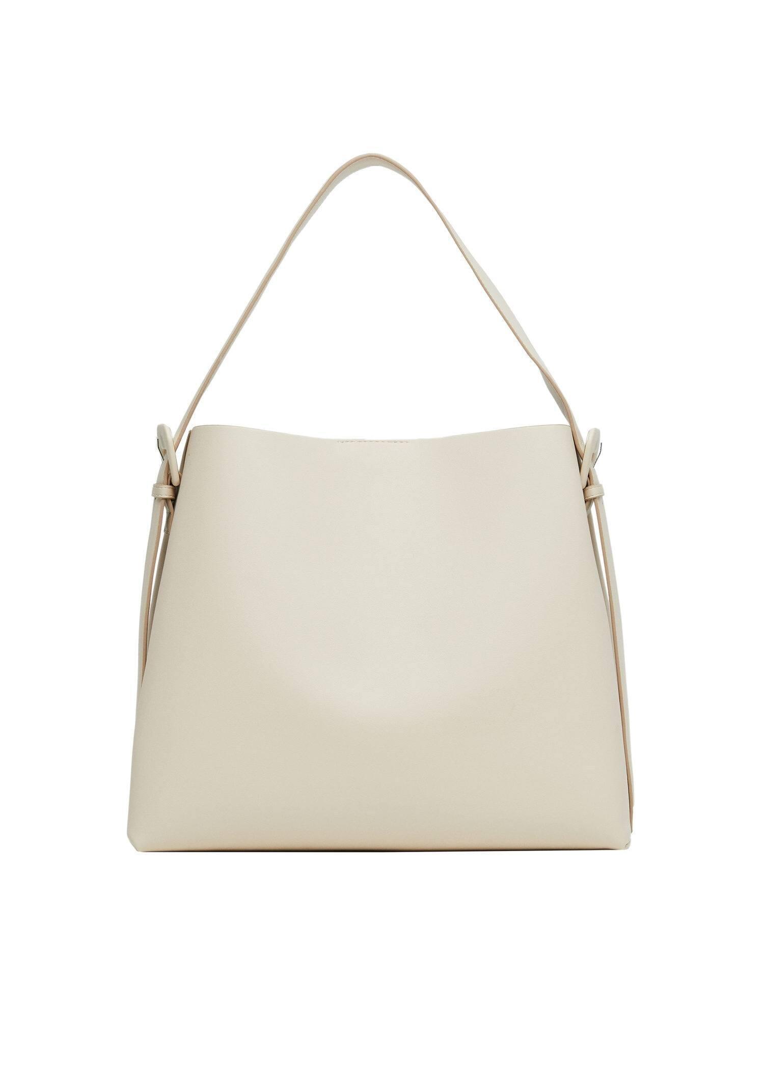 natural white Buckle detail shopper bag, , large image number 4