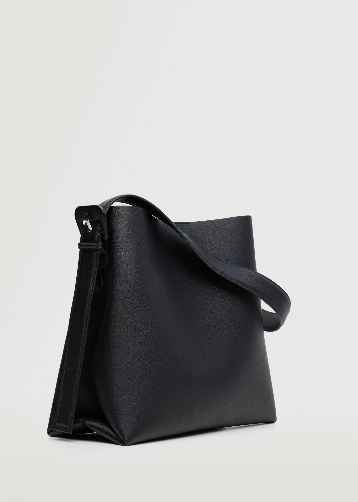 Black Buckle Detail Shopper Bag, , large image number 0