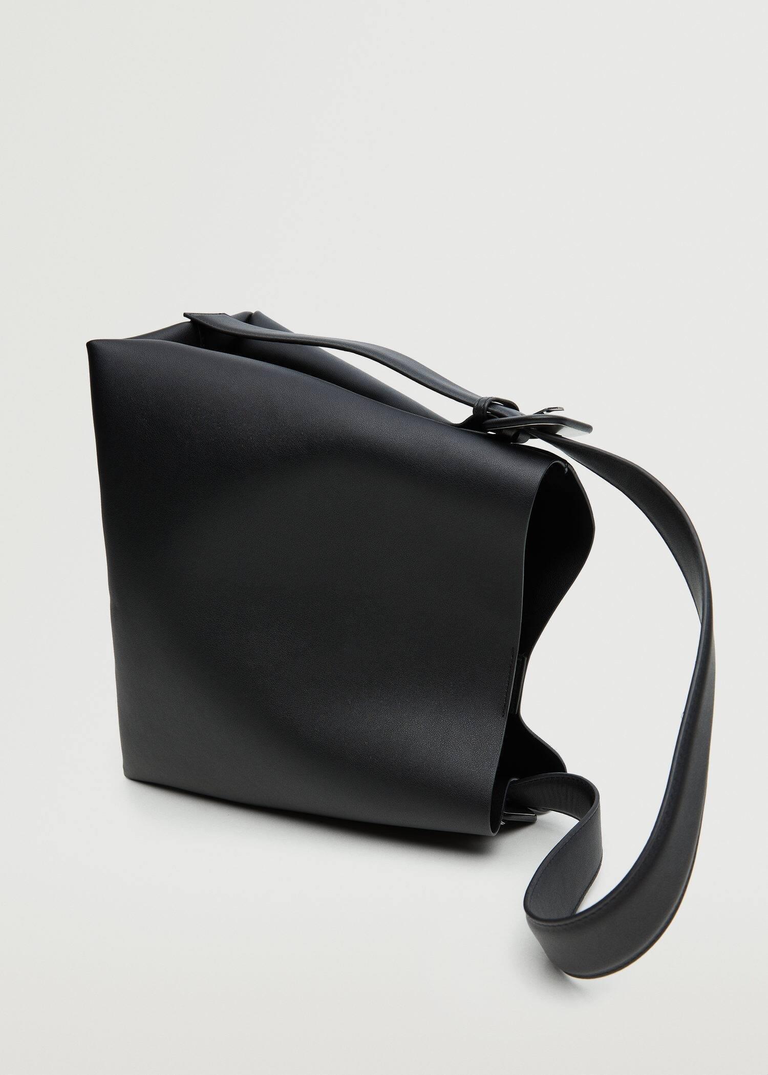 Black Buckle Detail Shopper Bag, , large image number 1