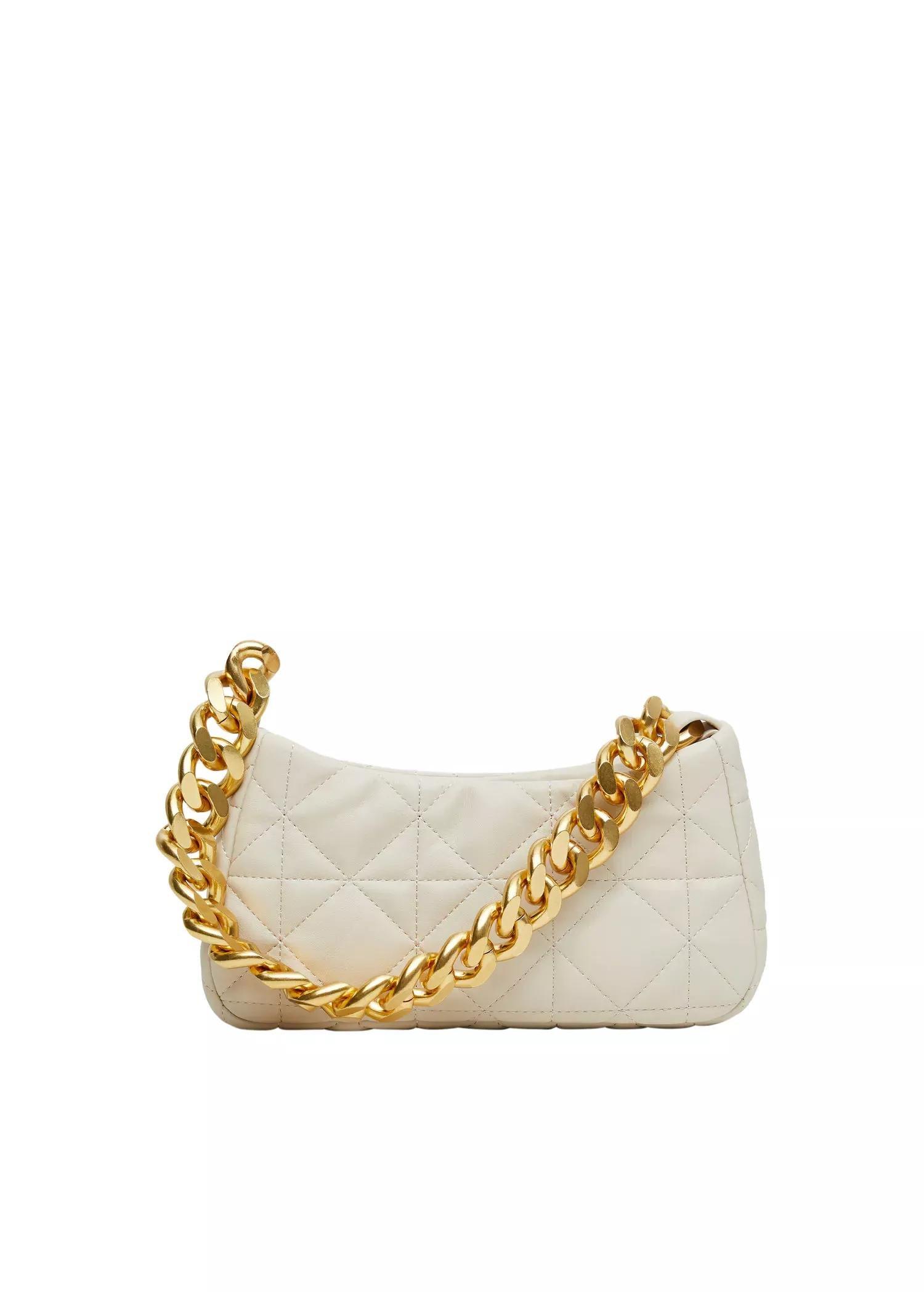 natural white Quilted chain bag, , large image number 0