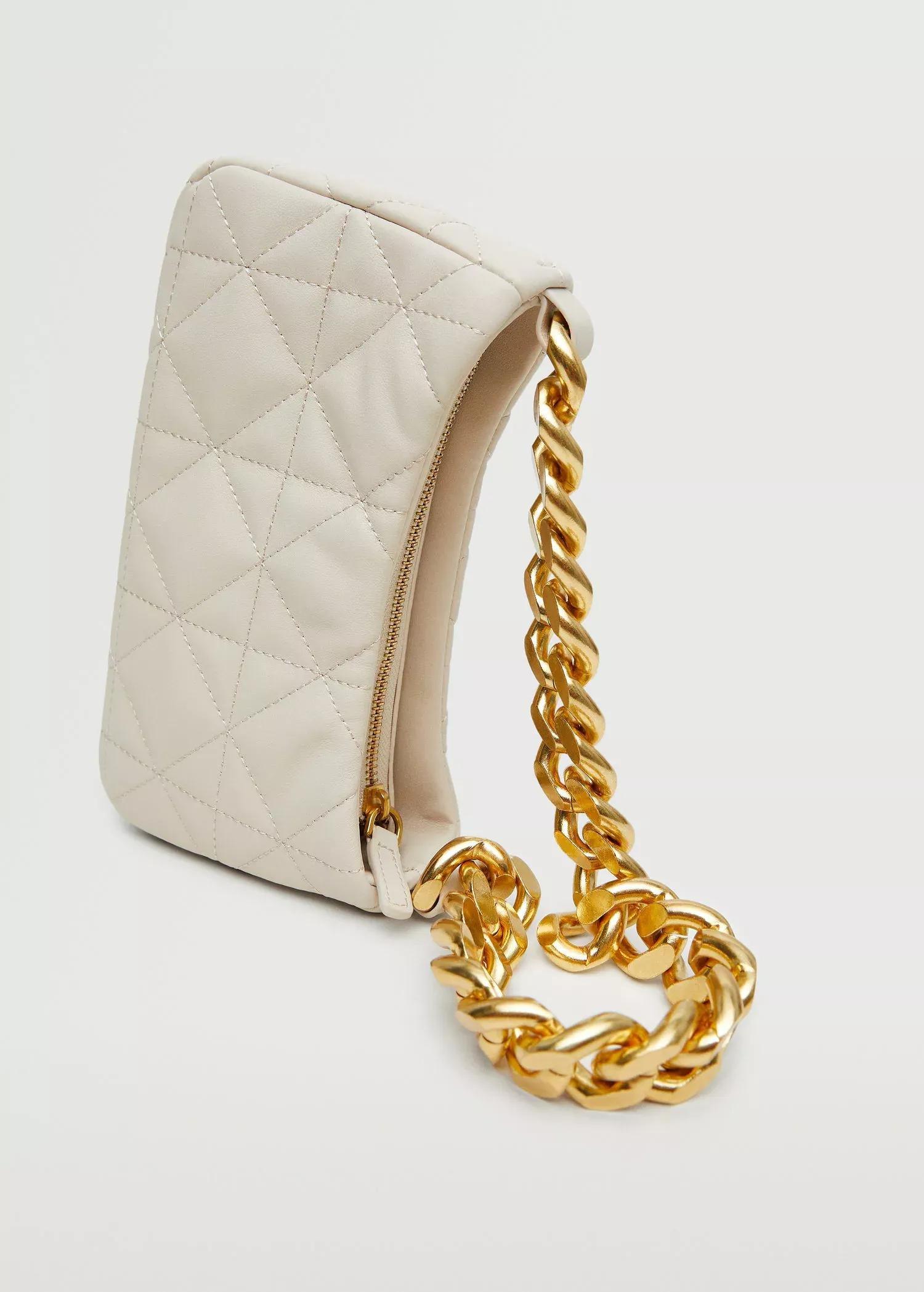 natural white Quilted chain bag, , large image number 2