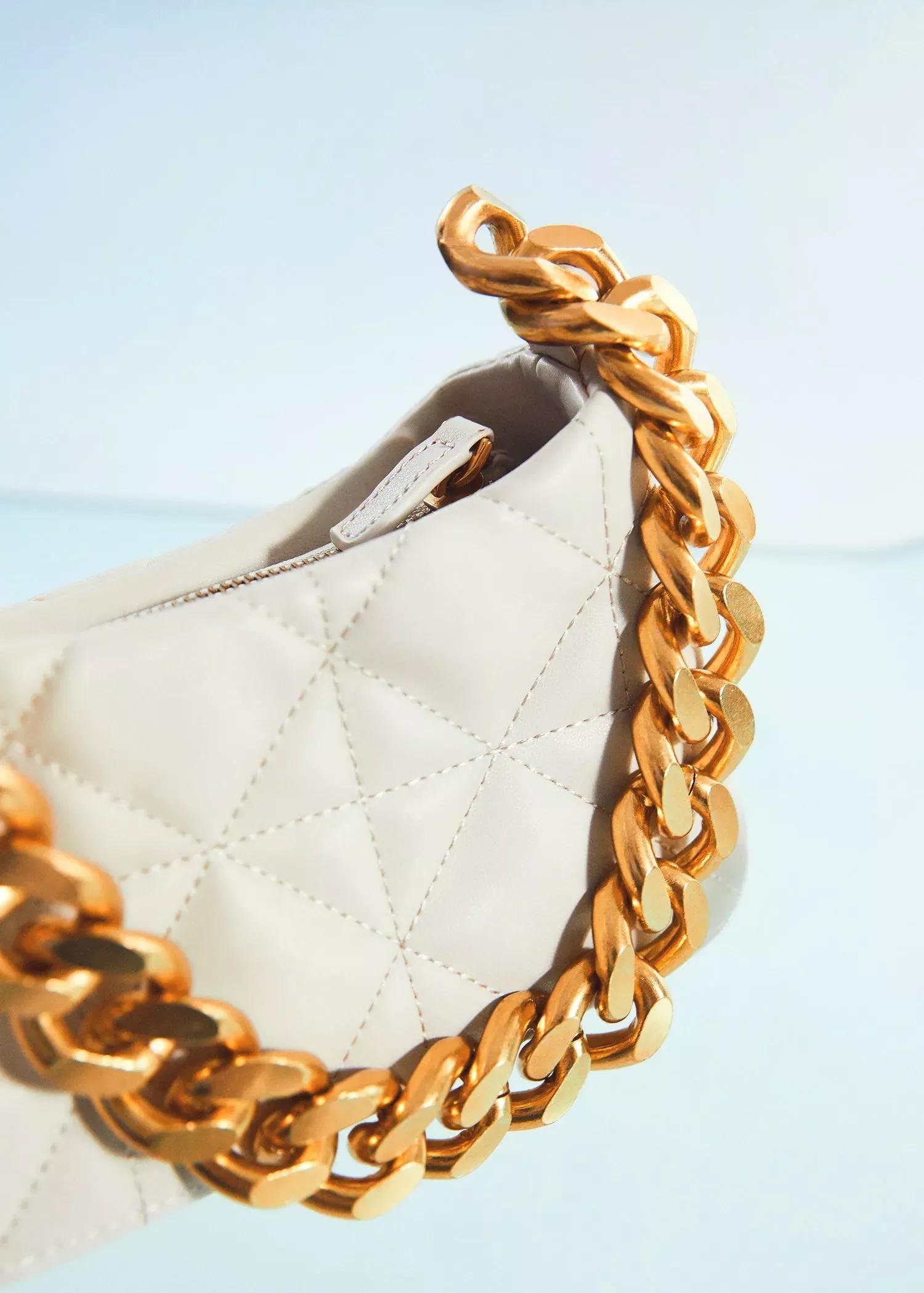 natural white Quilted chain bag, , large image number 3
