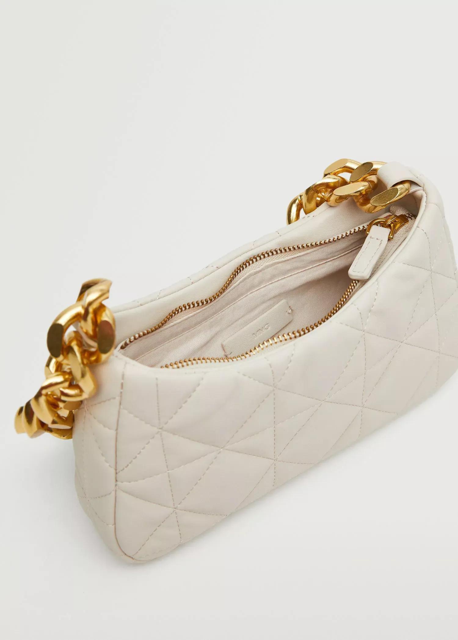 natural white Quilted chain bag, , large image number 4