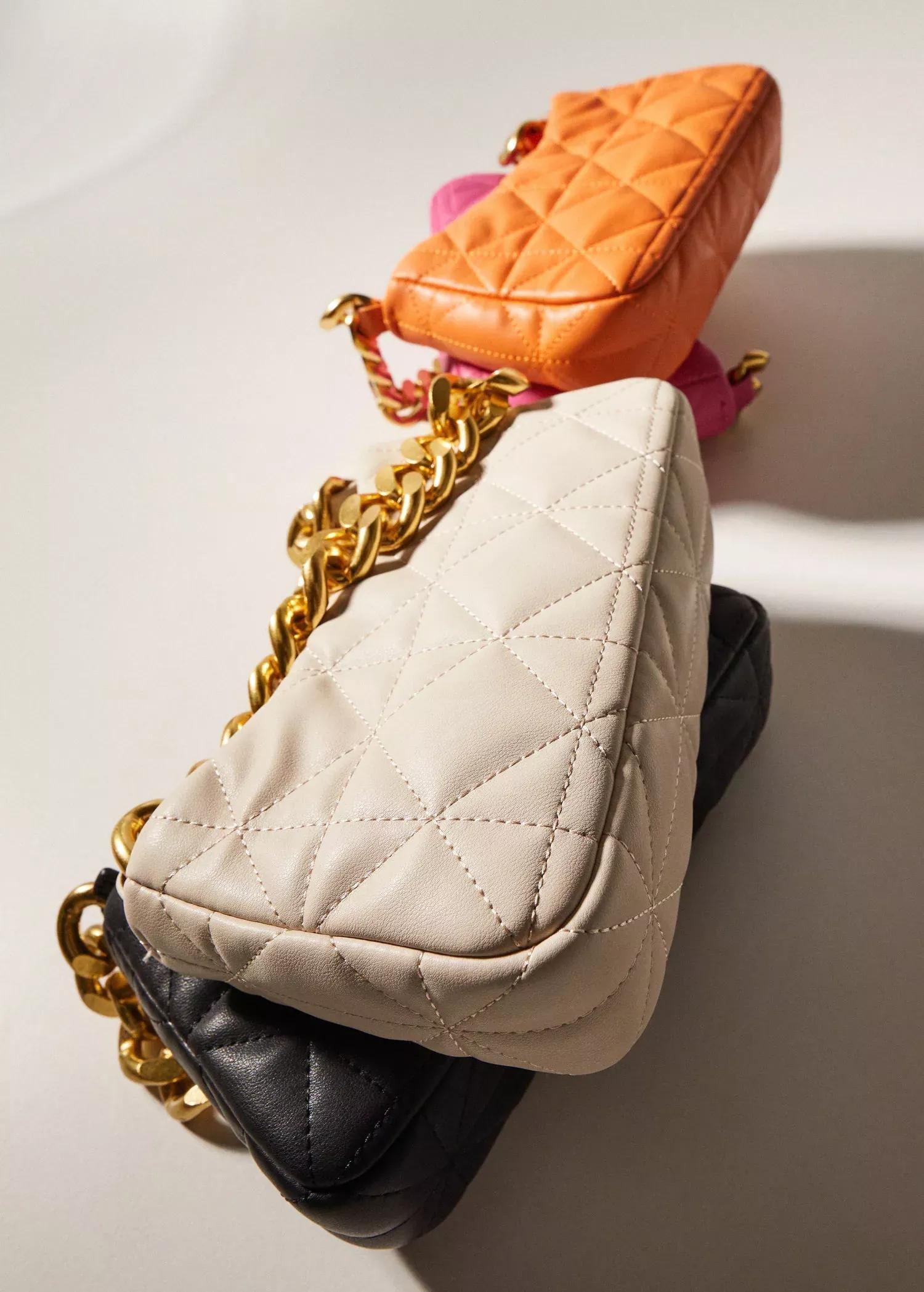 natural white Quilted chain bag, , large image number 5