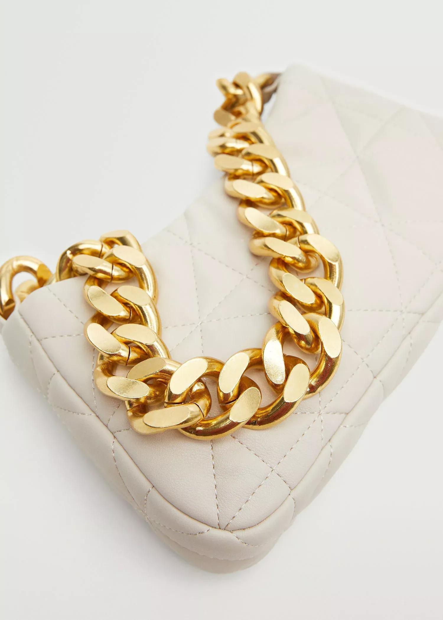 natural white Quilted chain bag, , large image number 6