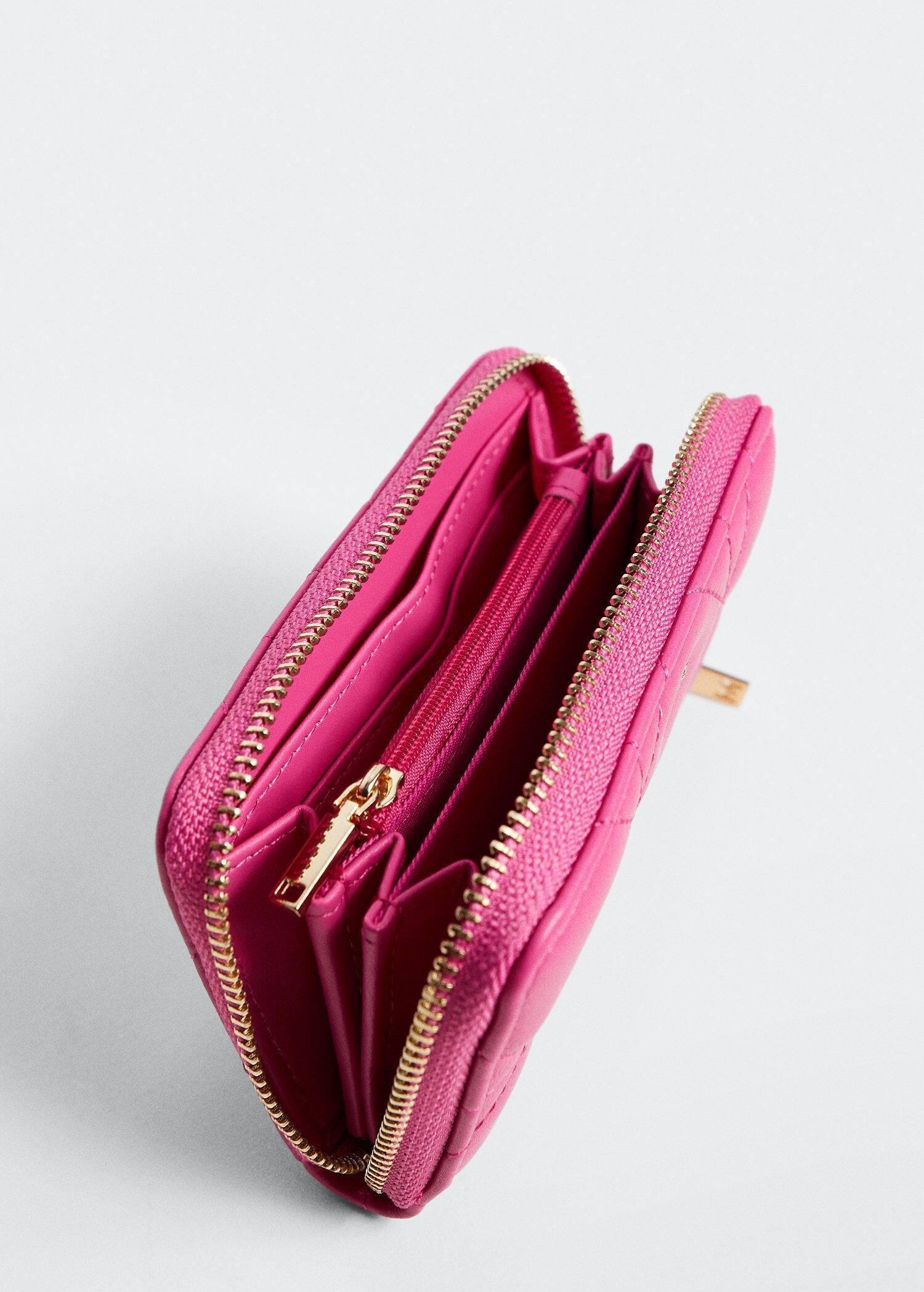 bright pink Quilted wallet, , large image number 2