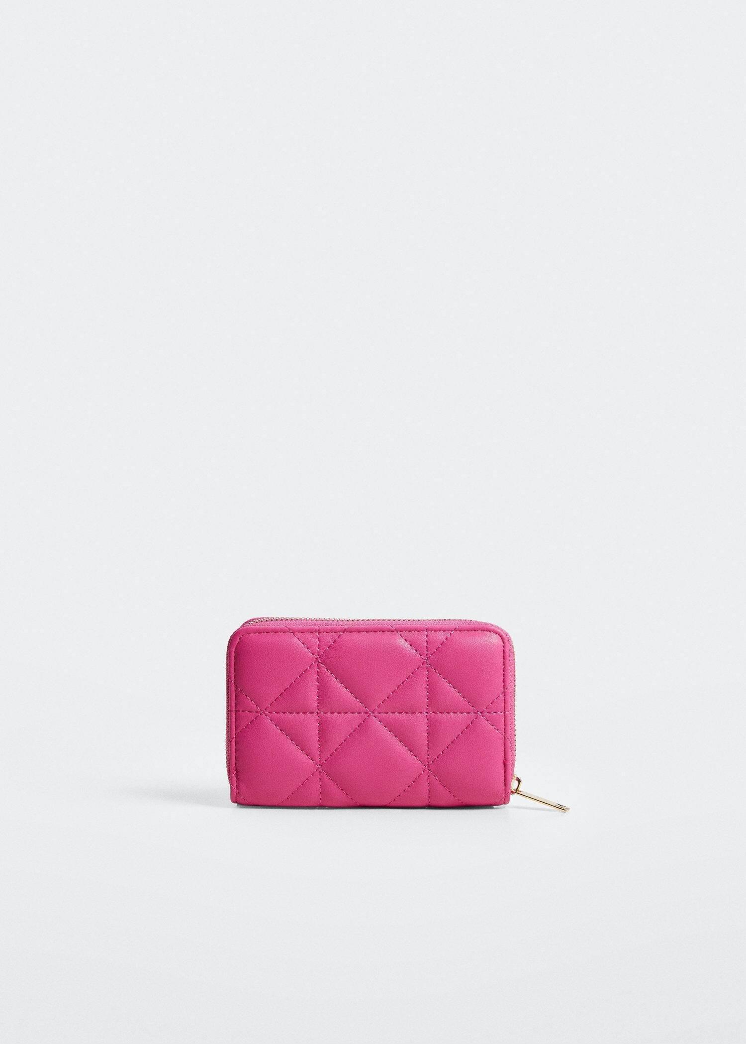 bright pink Quilted wallet, , large image number 3