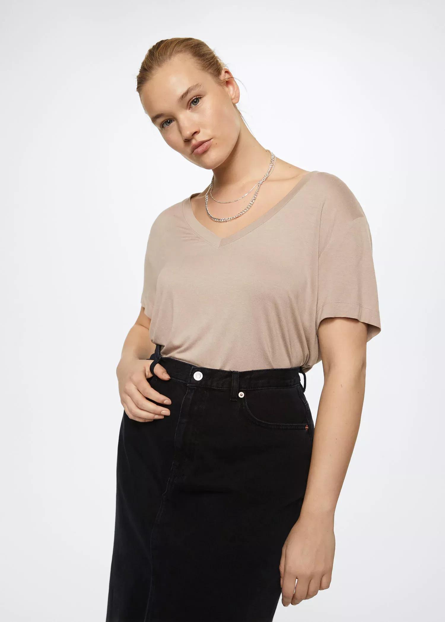 open grey Slit denim skirt, , large image number 4