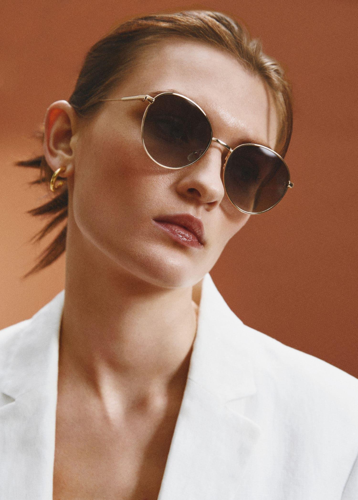 gold Metallic frame sunglasses, , large image number 4