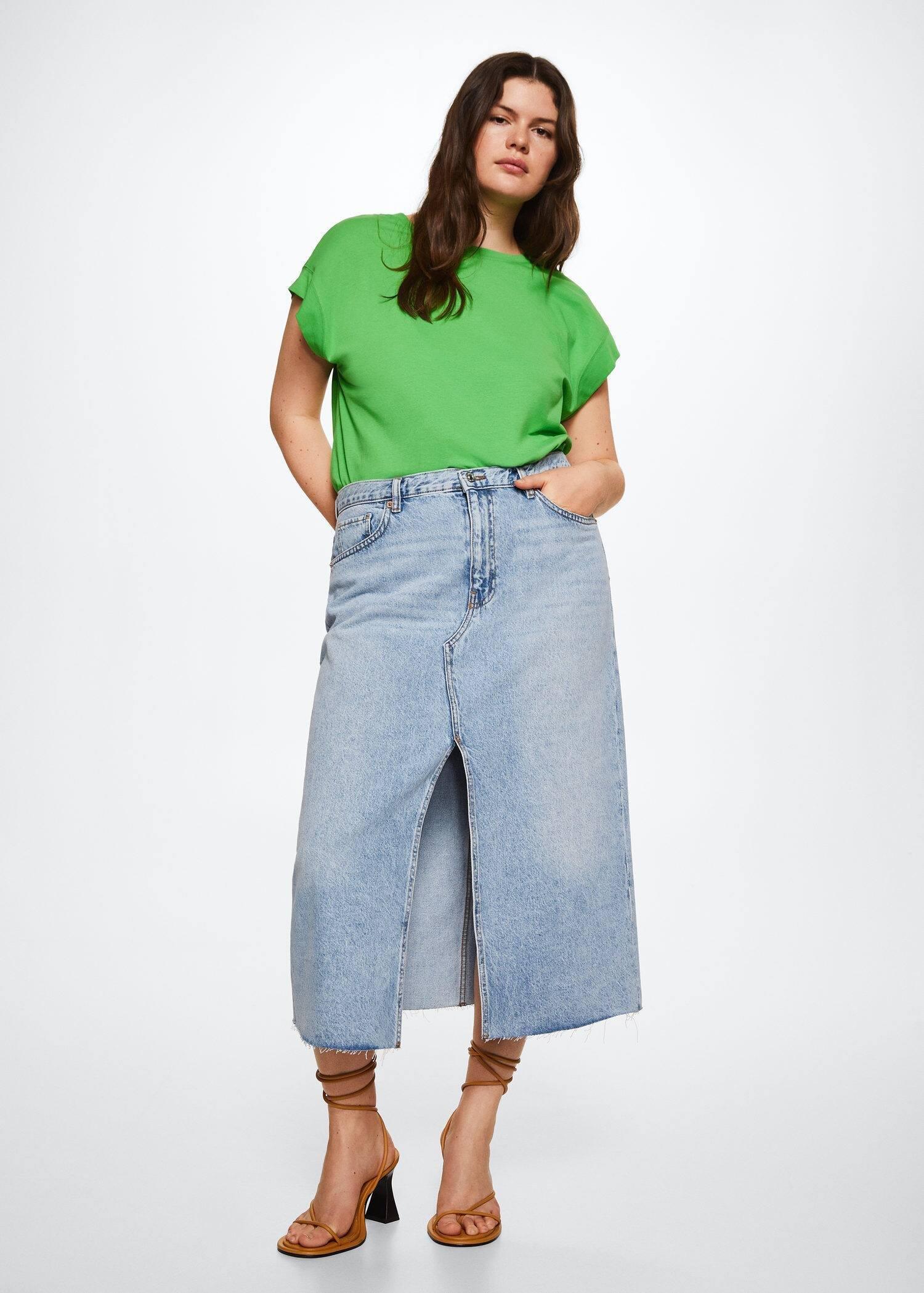 green Scoop back T-shirt, , large image number 1
