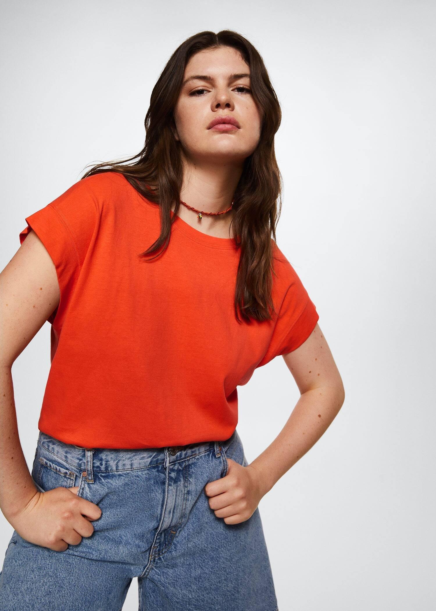red Scoop back T-shirt, , large image number 0