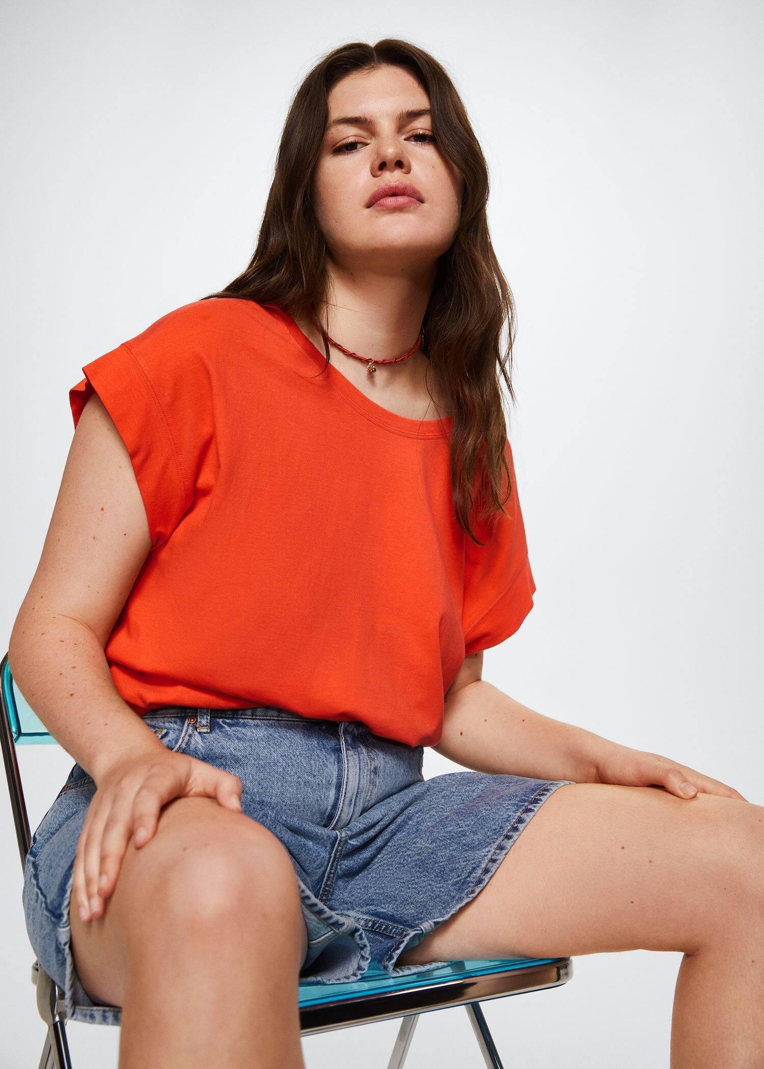 red Scoop back T-shirt, , large image number 4