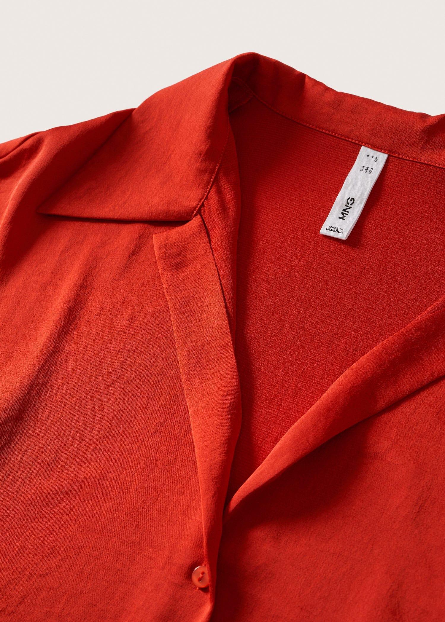 red Satin finish flowy shirt, , large image number 7