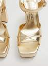 Mango - gold Metallic heel sandals