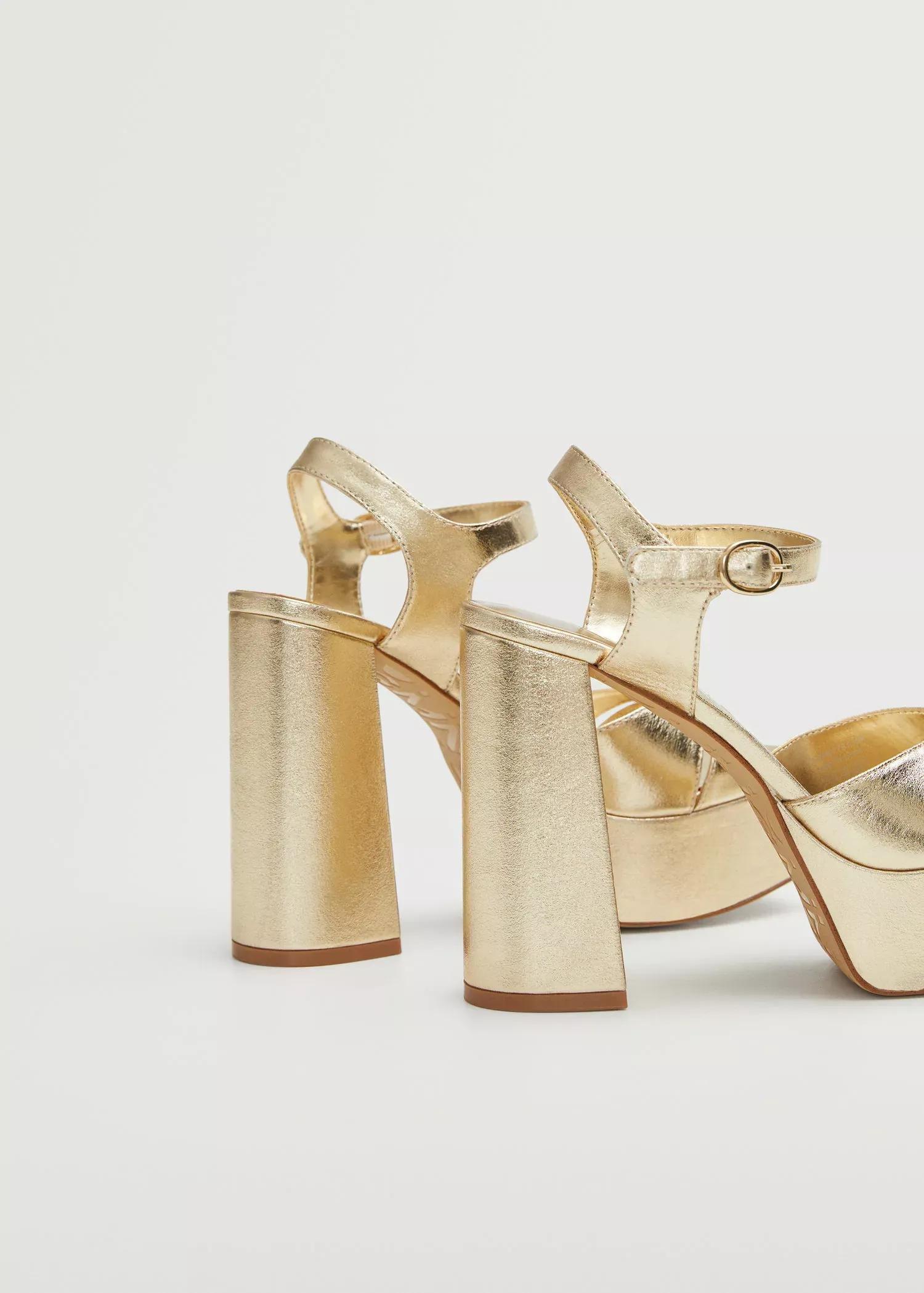 gold Metallic heel sandals, , large image number 3