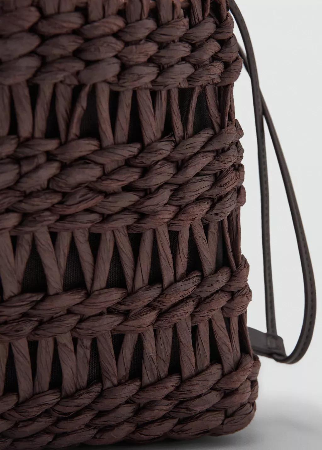 Dark Brown Medium Natural Fibre Tote Bag, Dark Brown, large image number 2