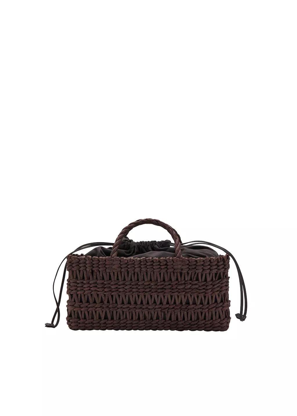 Dark Brown Medium Natural Fibre Tote Bag, Dark Brown, large image number 3