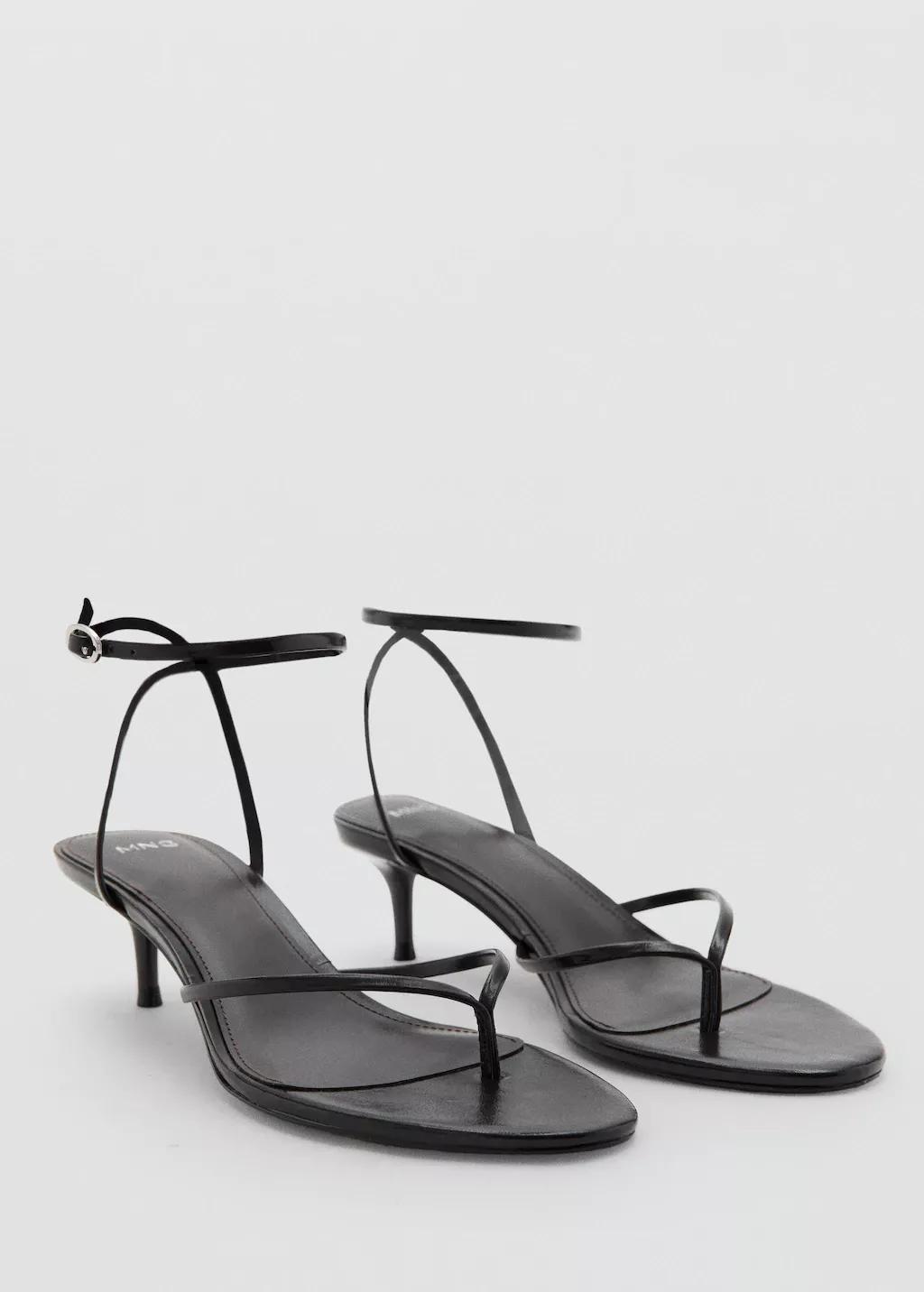 Brown Strappy Heeled Sandals, Dark Brown, medium