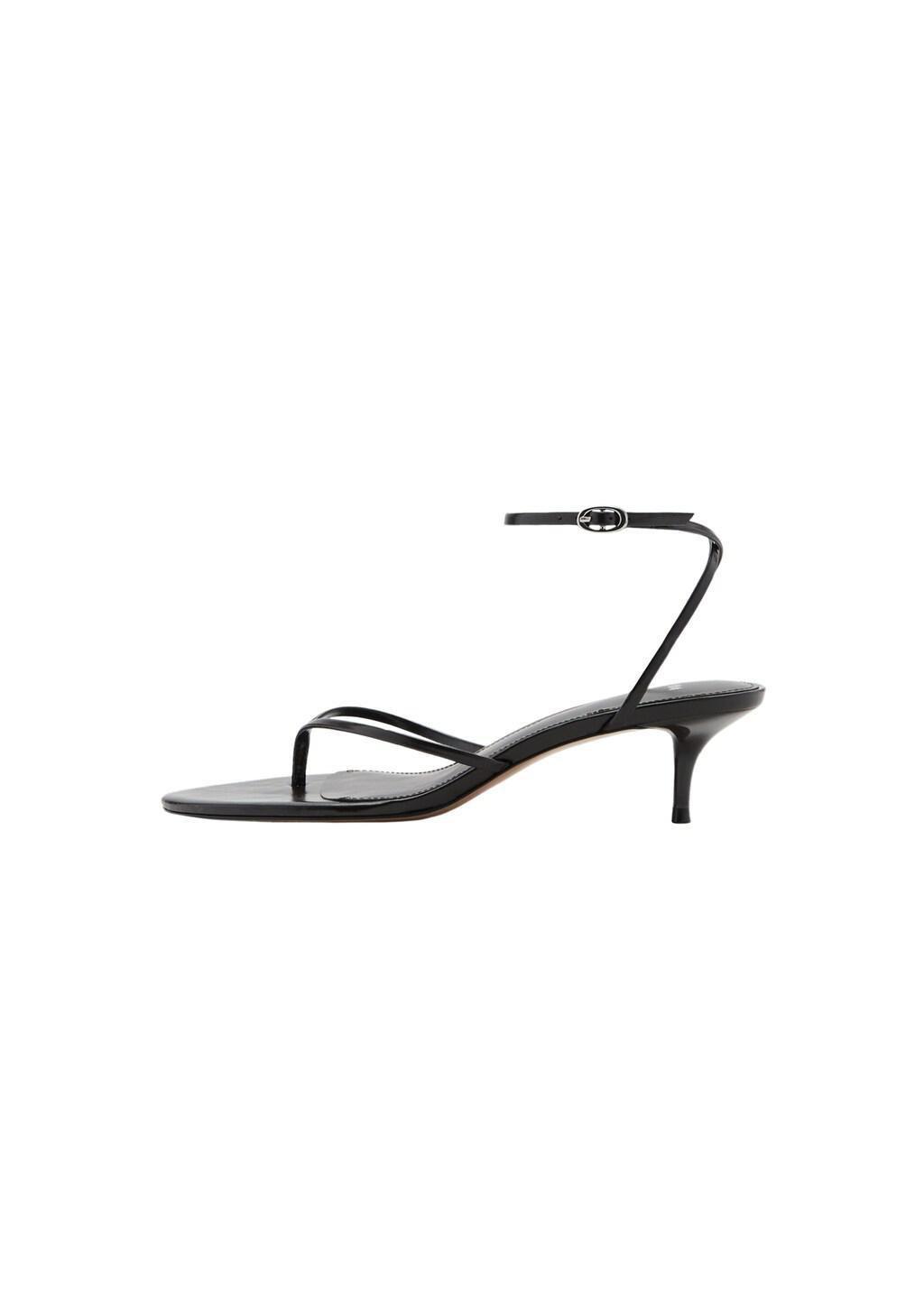 Brown Strappy Heeled Sandals, Dark Brown, large image number 3