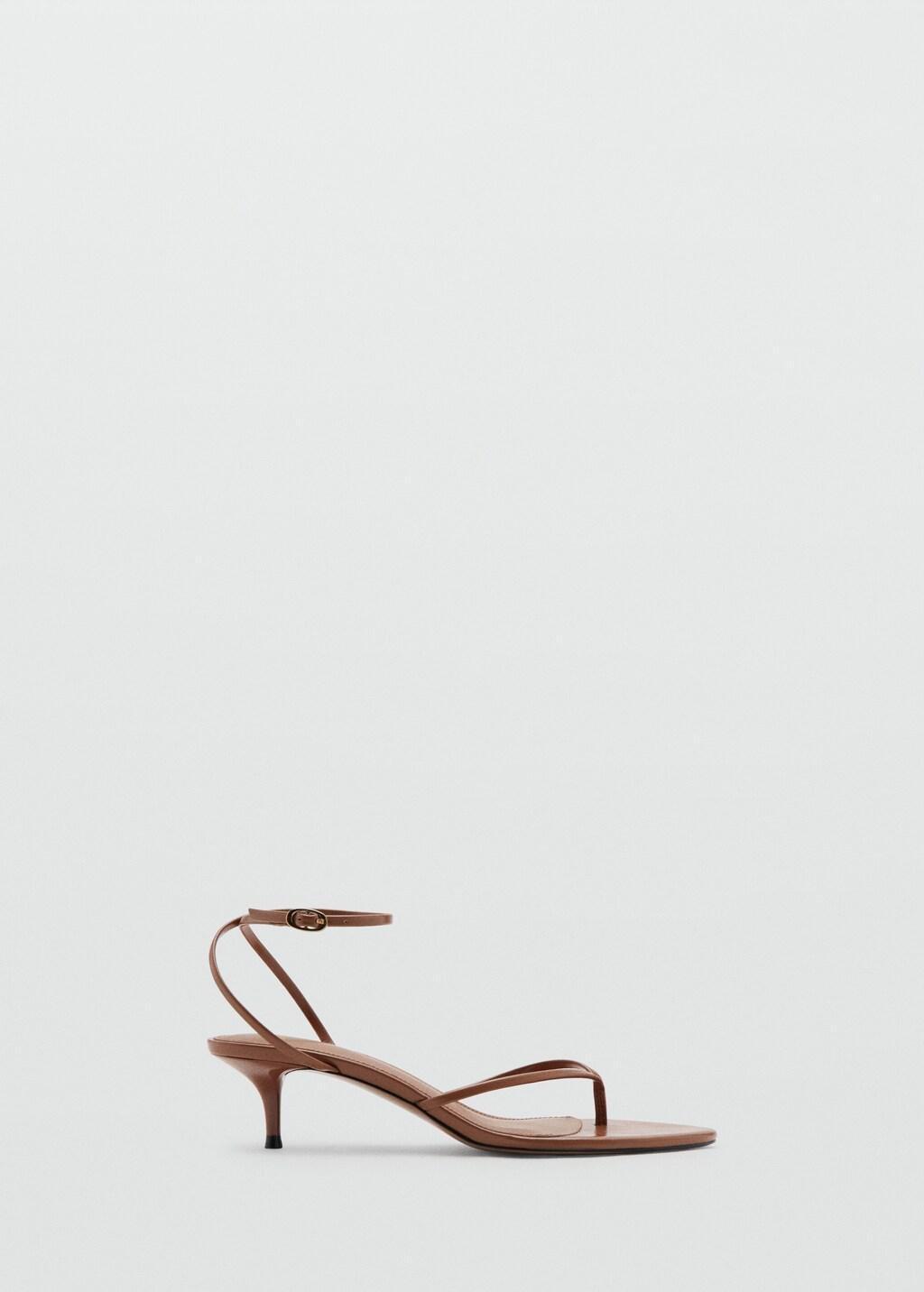 Brown Strappy Heeled Sandals, Medium Brown, large image number 3