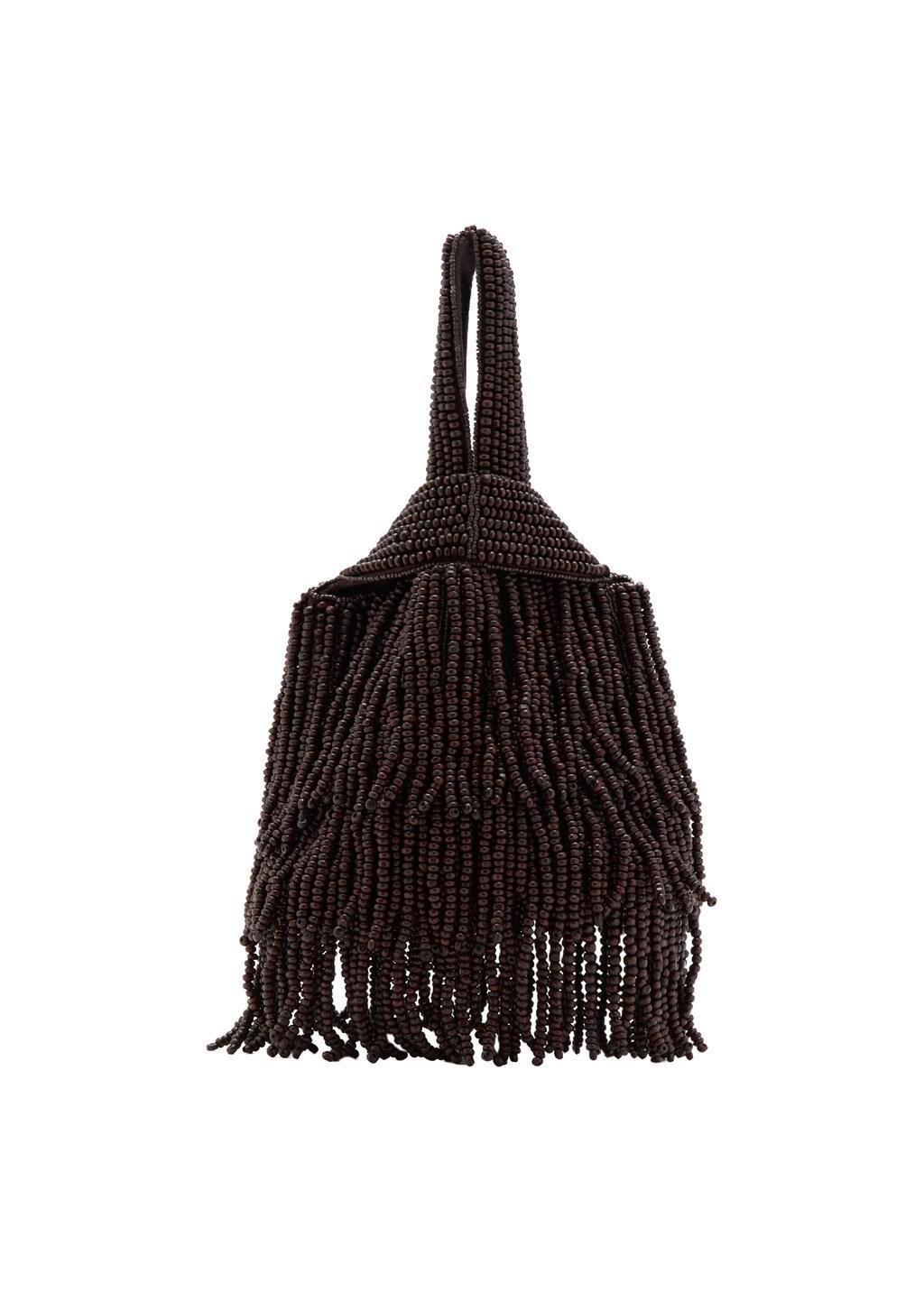 Brown Beaded Handbag, Brown, large image number 3