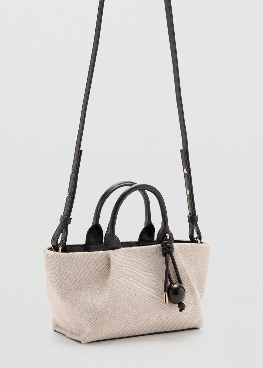 Black Small Canvas Handbag, 0201_99, large image number 1