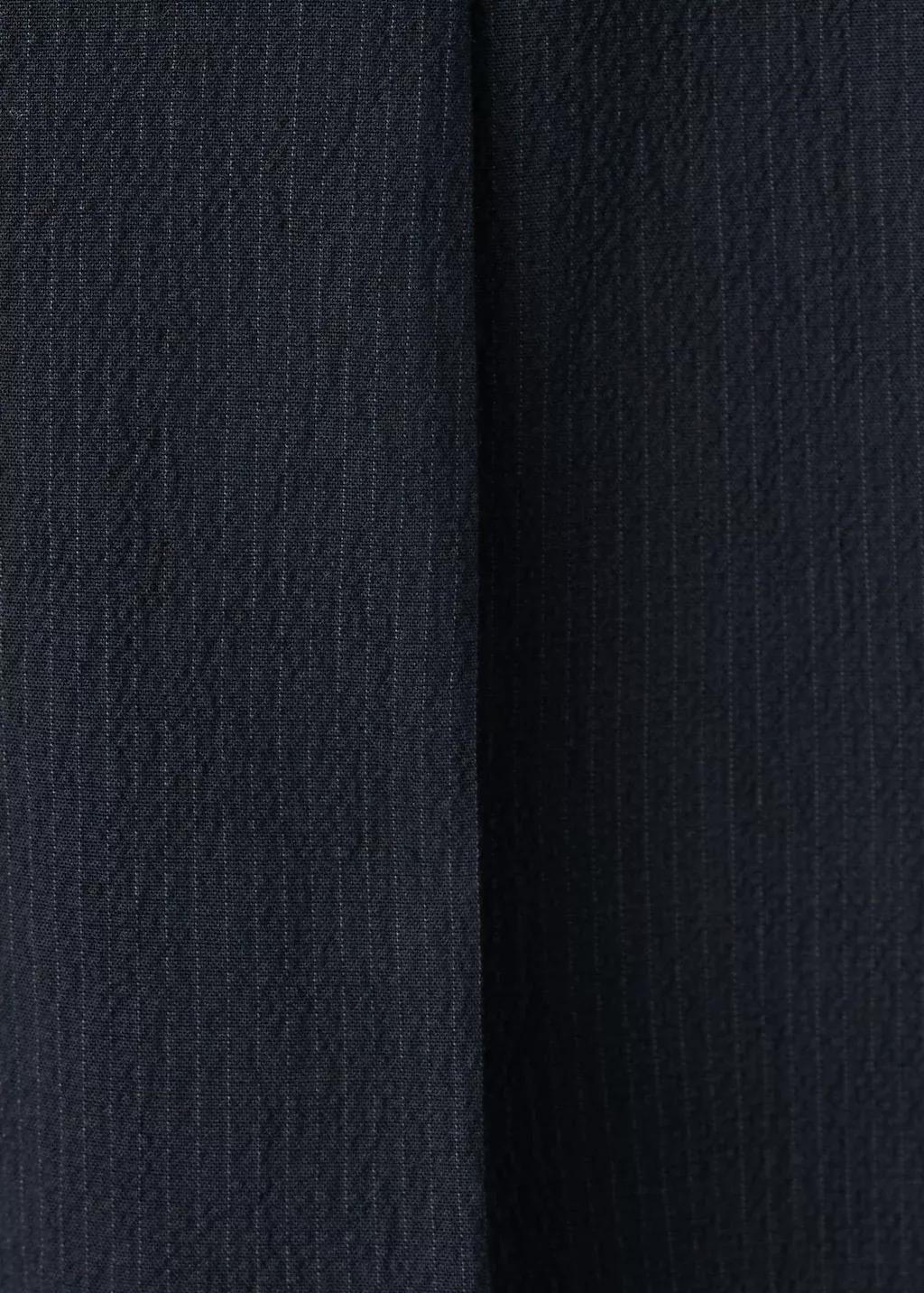 Blue Slim Fit Cotton Lyocell Seersucker Trousers, Navy, large image number 5