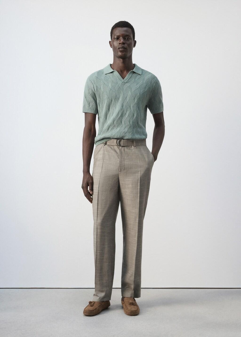 Grey Relaxed Fit Linen Blend Trousers, Medium Grey, medium
