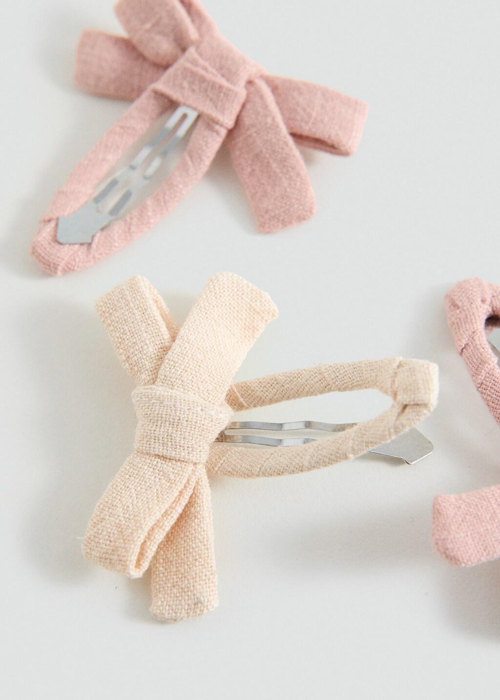Pink Lt Pastel Pack Of 4 Bow Clips, Kids Girls, Light-Pastel Pink, medium