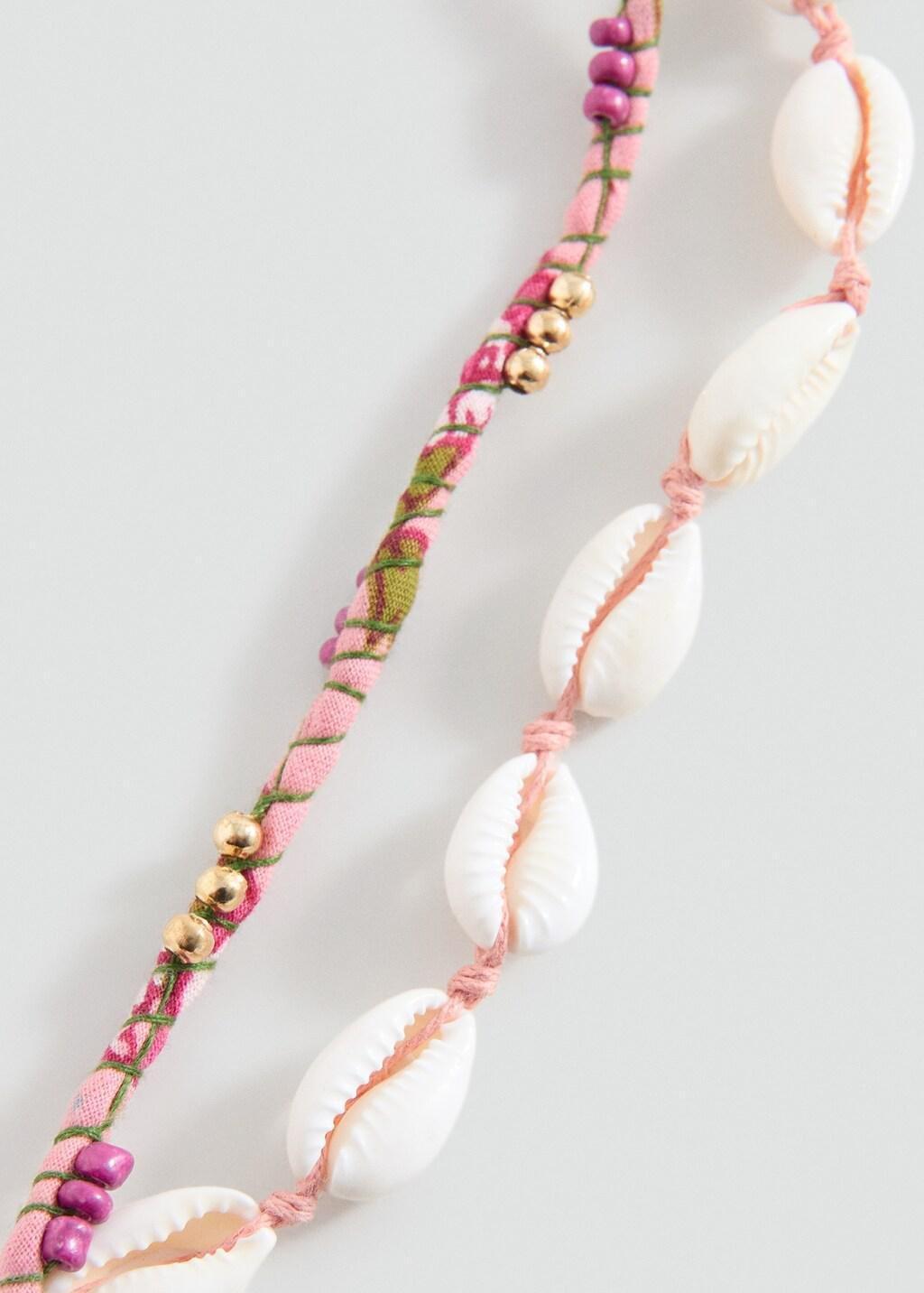 Pink Shell Necklaces, Set Of 2, Kids Girls, Light-Pastel Pink, medium