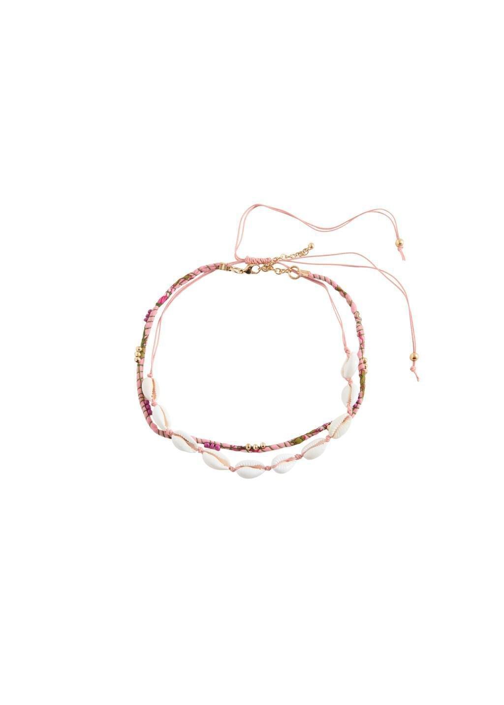 Pink Shell Necklaces, Set Of 2, Kids Girls, Light-Pastel Pink, medium