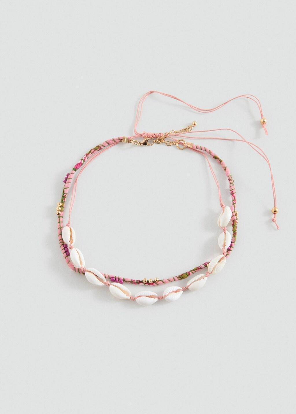 Pink Shell Necklaces, Set Of 2, Kids Girls, Light-Pastel Pink, large image number 2