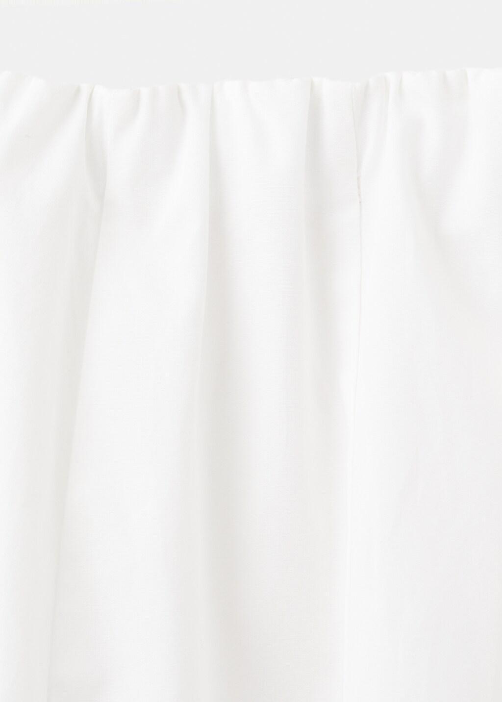 White Flared Cotton Skirt, White, large image number 1
